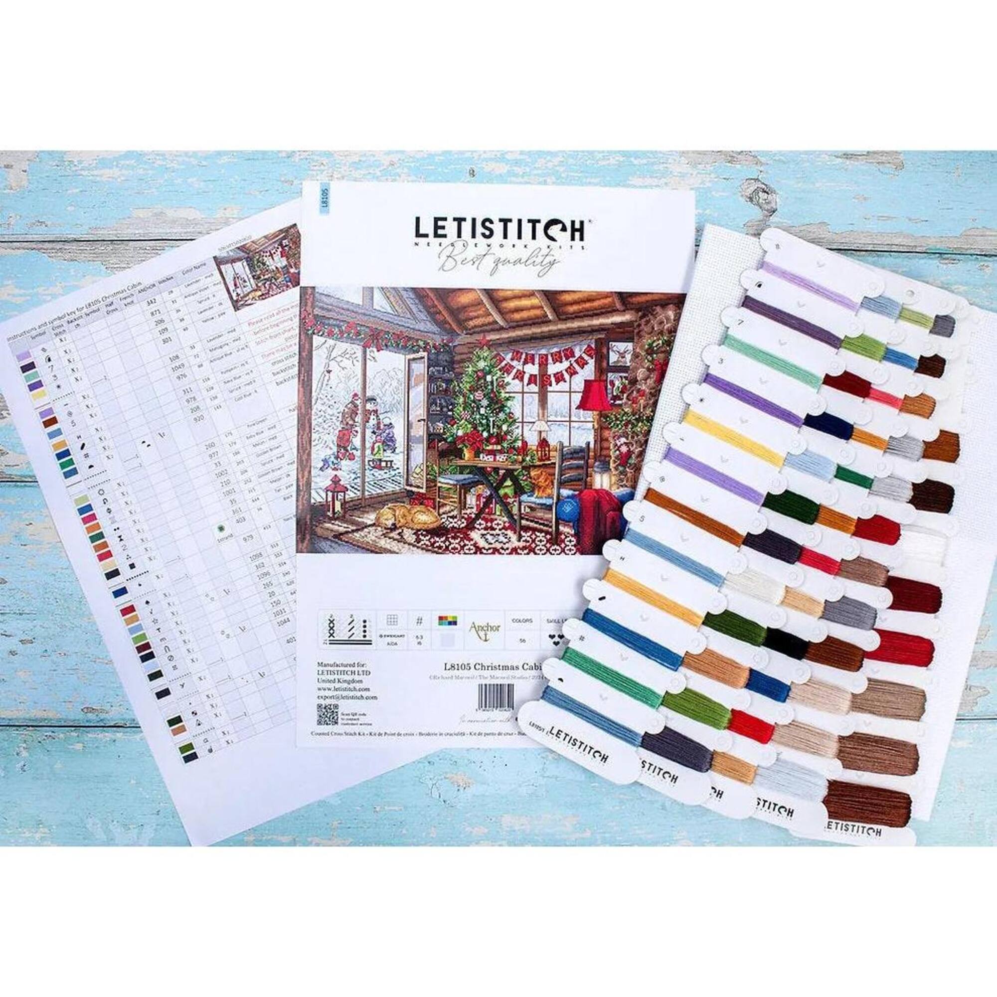 Letistitch Christmas Cabin Counted Cross Stitch Kit